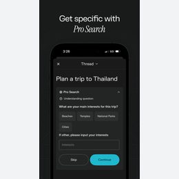 Perplexity - AI Search & Chat Official iPhone listing sequence