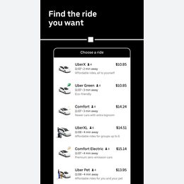 Uber - Request a ride Official iPhone listing sequence